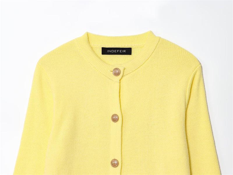 2025 Autumn/Winter New Arrival European & American Style Round Neck Long Sleeve Knit Cardigan