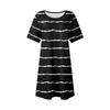 Women's Summer Casual Round Neck Pleated With Pockets Printed Short Sleeve Dresses