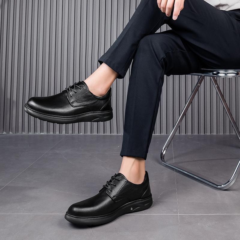 Scarpe da uomo in vera pelle alla moda Stile minimalista e versatile Festa di matrimonio tempo libero all'aperto camminata d'affari Scarpe nere