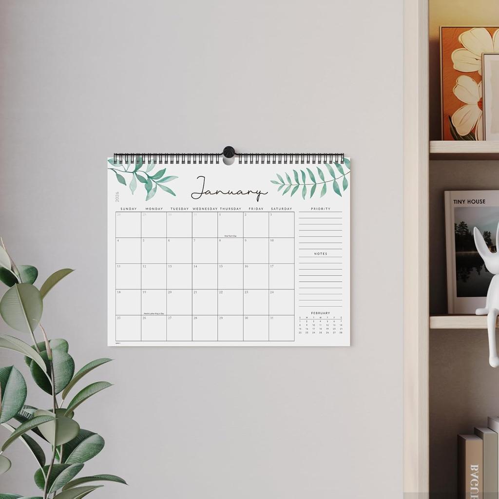 Jotsome Wall Calendar 2026, Monthly Calendar From Now to December 2026 14.2"x11.2", Aesthetic Wall Decoration in Home and Office for Easy Organizing