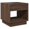Vidaxl LED Infinity Nightstand, Brown Oak, 50X50X50 Cm