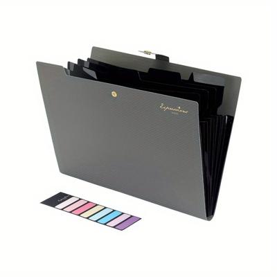1 peça Pasta Expansível com Gráfico de Letras Aleatório, Pasta Sanfonada Simples de Múltiplas Camadas para Escritório, Armazenamento de Arquivos Escolares Volta às Aulas, Material Escolar