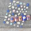 1pc 3D Embossed Flower Nail Art Stickers - Cartoon Cute Self-Adhesive Glossy Nail Decals with Vibrant Floral Designs, Hearts & Stars for DIY Manicure