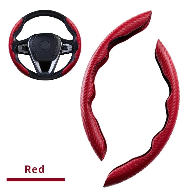 Carbon Fiber Look Universal Car Steering Wheel Booster Cover Non-Slip Interior Deocration Cover Accessories