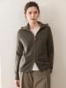 Women's High Neck Cashmere Cardigan – Solid Color, Loose Fit, Zipper, Autumn/Winter Collection, Thick Knit Outerwear.