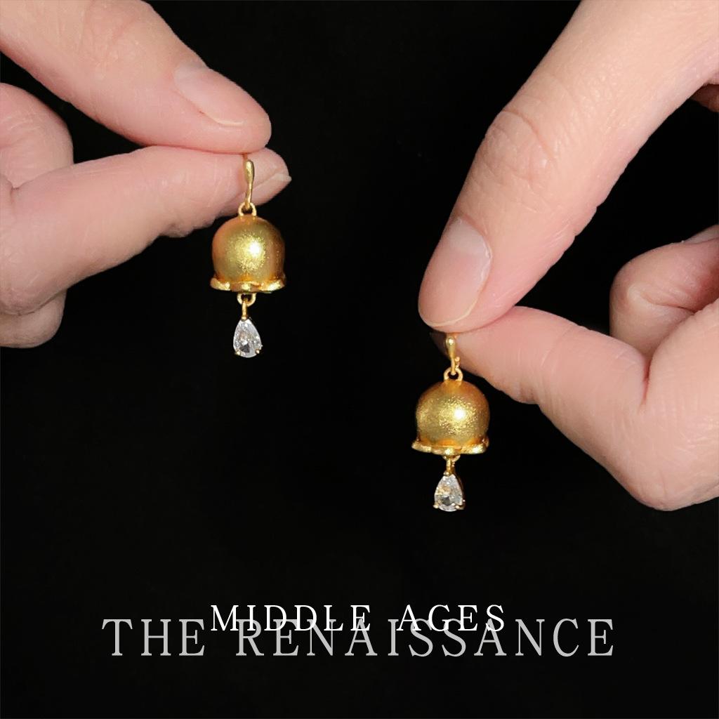 Water drop zircon lily of the valley stud earrings French earrings design sense earrings