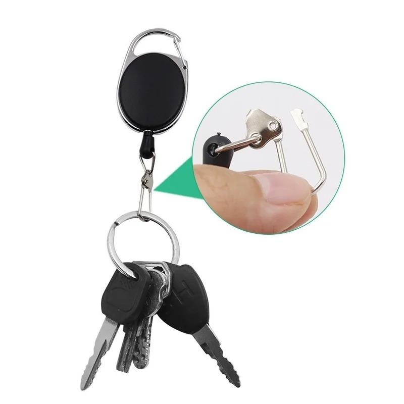 2/4Pcs Retractable Key Chain Reel Badge Holder Fly Fishing Zinger Retractor with Quick Release Spring Clip