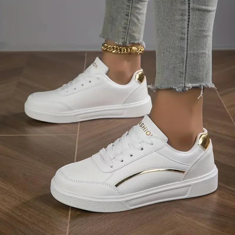 Spring/Autumn New Round Toe Flat Bottom Fashion Sports Vulcanized Shoes Increased Anti-Slip Comfortable Women's Casual Shoes