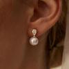 French Style Imitation Pearl Drop Earrings for Women Girls Light Luxury Exquisite Zircon Water Drop Earrings Jewelry Accessories
