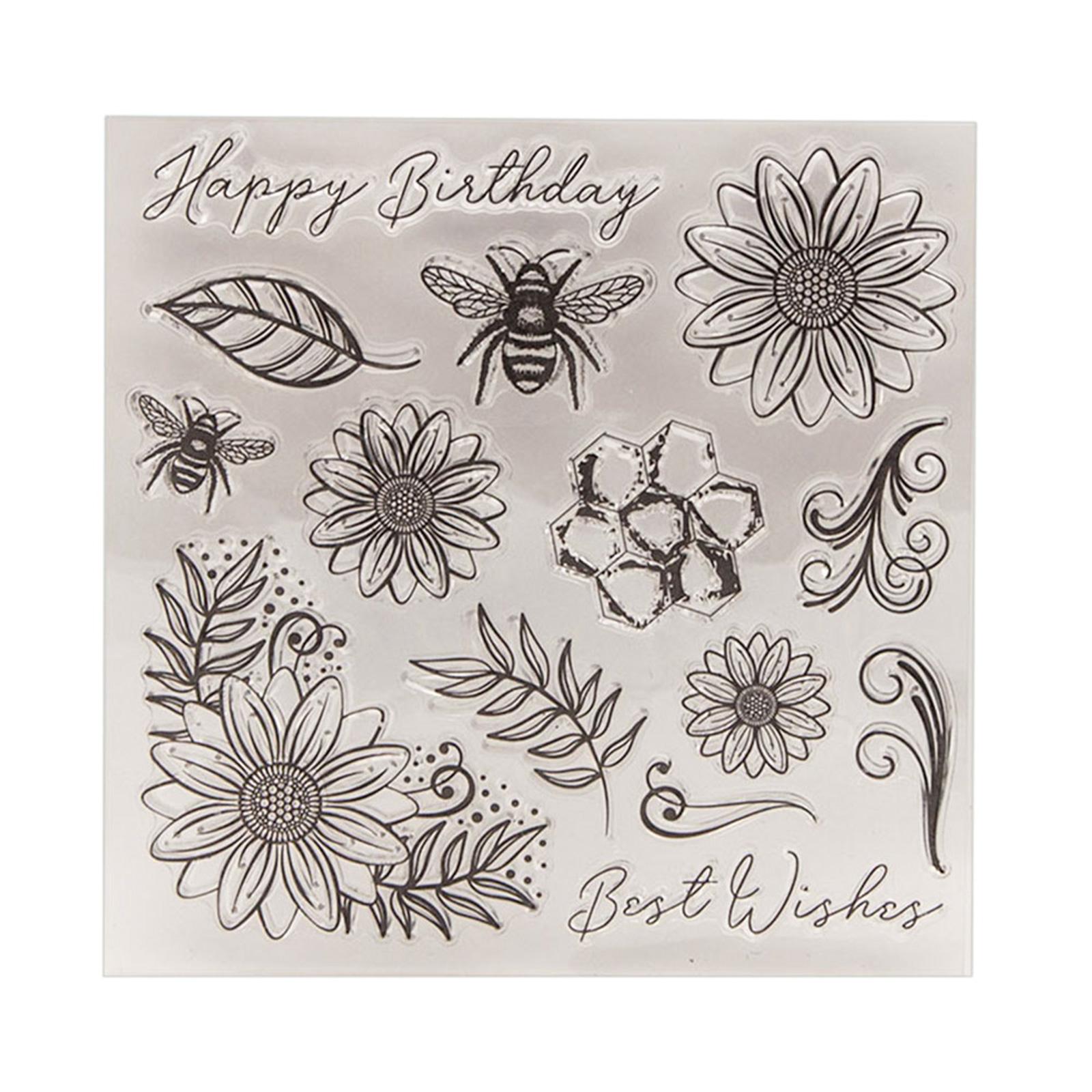 Clear Stamp for Card Making Scrapbooking Album Photo Decorations Flowers Transparent Stamp Leaves Silicone Stamp 1