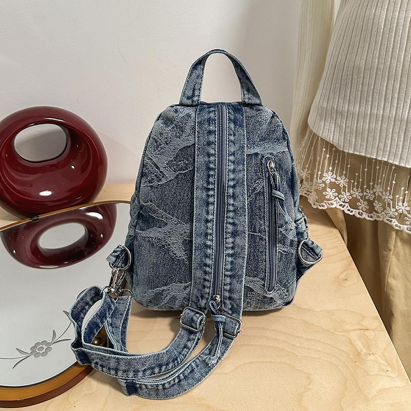 Denim Rucksack Reise Leichter Rucksack Multifunktionale Brusttasche