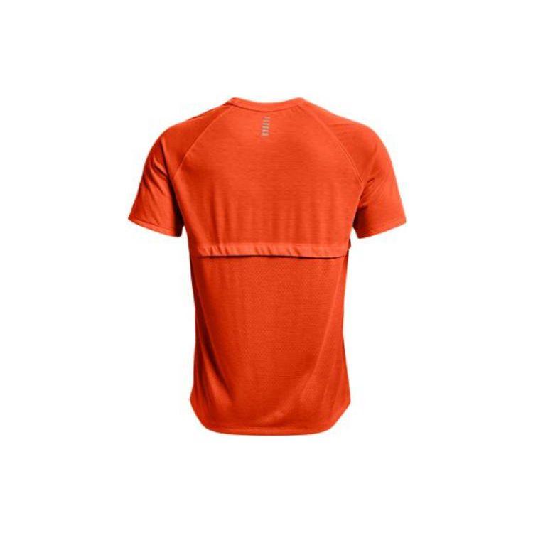 Under Armour Solid Logo Casual Crew Neck Pullover Sports Short Sleeve Raglan T-Shirt Men T-Shirts Orange 1361469-825