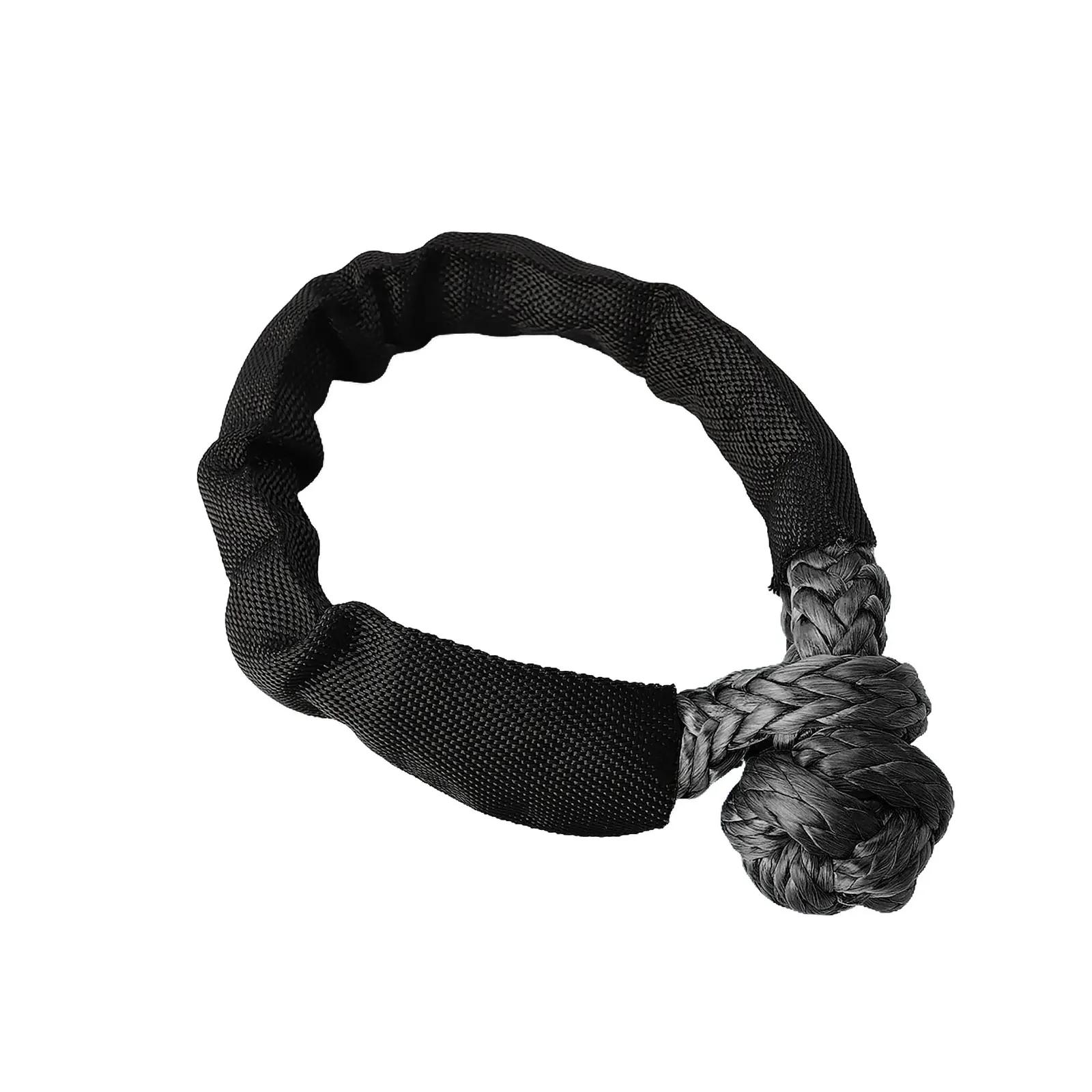 

41000lbs Soft Shackle Synthetic Rope Heavy Duty Offroad 4X4 Tow Shackle Strap with Protective Sleeve for Jeep Truck SUV чёрный
