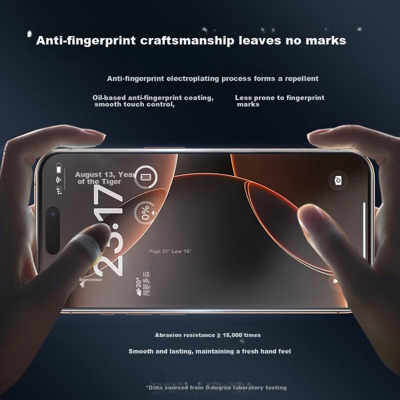 Tempered Glass Screen Protector for Apple iPhone 16 Pro Max Anti-Peeping Anti-Fingerprint Matte Anti-Reflection Shockproof Protective Film