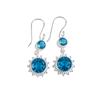 Swiss Blue Topaz Gemstone 925 Sterling Silver Jewelry Drop/Dangle Earrings 1.80" EE-13-9