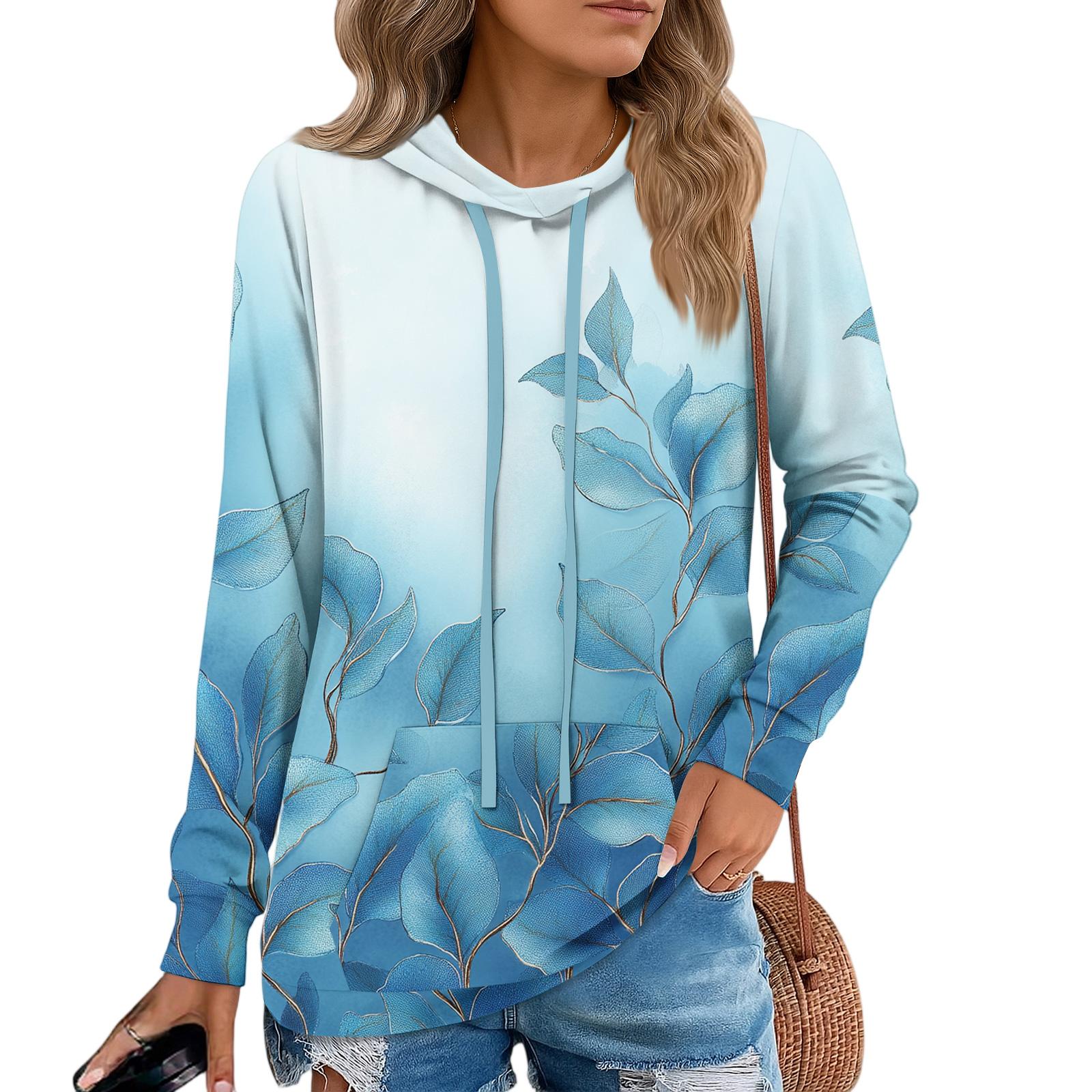 

Womens Pullover Hoodies Teen Girls Fashion Hooded Sweatshirt Womans Fall Tunic Top XL