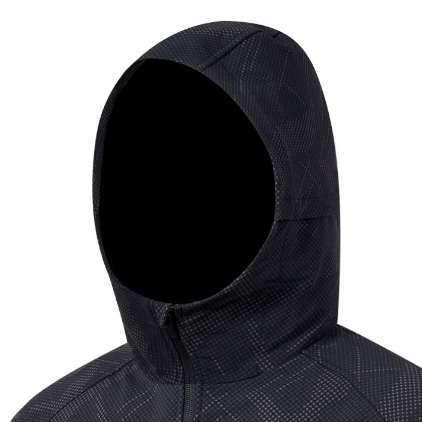 Saucony Sports Lifestyle Series Hooded Loose Fit Zipper Design Raglan Long Sleeve Jacket Men Jacket Black Gray SC2249016A-PR112