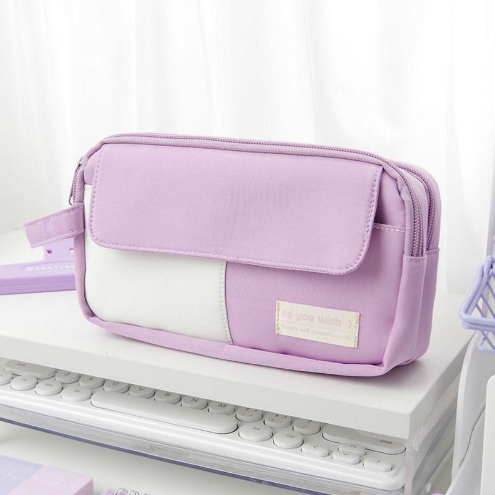 Large Capacity Pencil Case 3 Layer Pen Bag Simplicity Fashion Portable Pen Pouch  Students