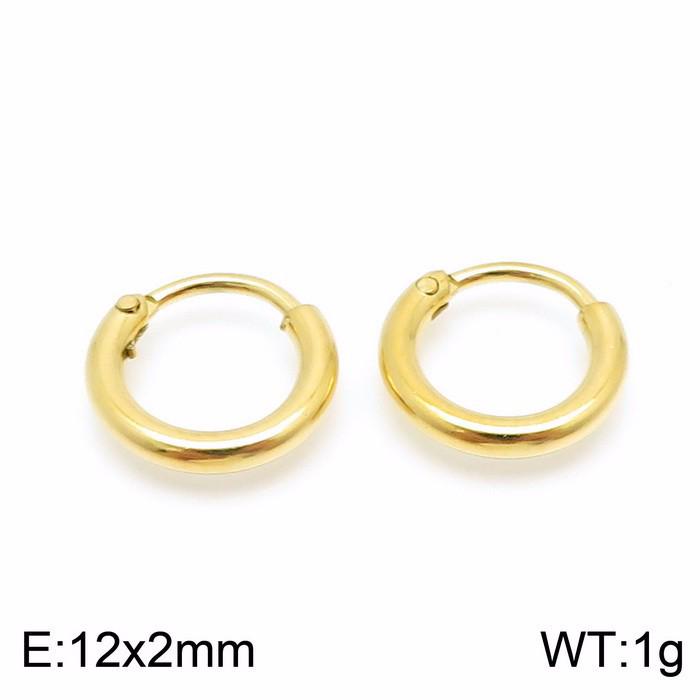 Men's and Women's Hand-Polished 304 Stainless Steel Round Wire Ear Cuffs and Studs