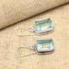 Aqua Apatite Gemstone Handmade 925 Solid Sterling Silver Jewelry Earrings For Wedding Gift