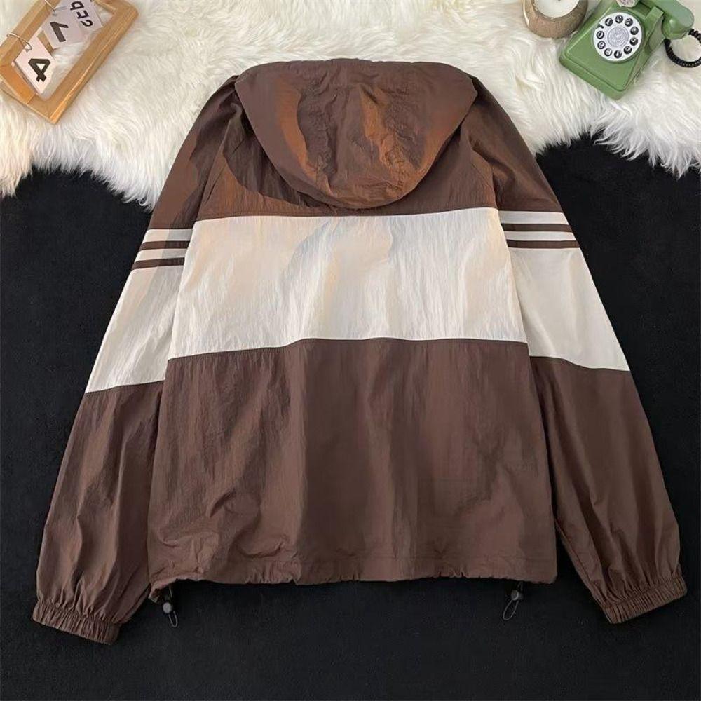Loose Jackets Men Patchwork Windbreaker Coats Tracksuit Spring Autumn Cardigan  Autumn