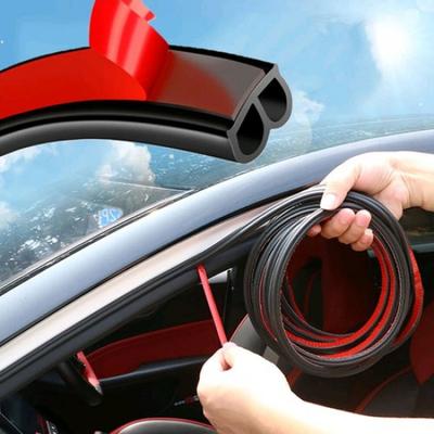 5M Car Door Edge Rubber Seal Strips B-Type Weatherstrip Sticker Tape Accessories