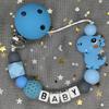 Free Personalised BPA Free Silicone Baad Dummy DIY Silicone Baby Pacifier Custom Clip Name Colorful Pacifier Chain Teething Gift