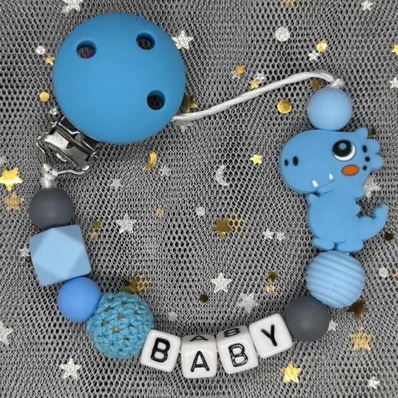 Free Personalised BPA Free Silicone Baad Dummy DIY Silicone Baby Pacifier Custom Clip Name Colorful Pacifier Chain Teething Gift