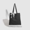 2025 New Niche Design Girl Lace Bow Plaid Shoulder Bag Women's Large-capacity Commuter Tote Bag Tide