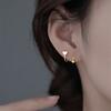 Charm Stainless Steel Spiral Twisted Piercing Heart Stud Earring for Women Personality Star Round Ear Cartilage Helix Jewelry