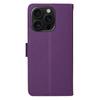 For iPhone 16 Pro Wallet Case with Strap RFID Blocking Leather Stand Phone Cover
