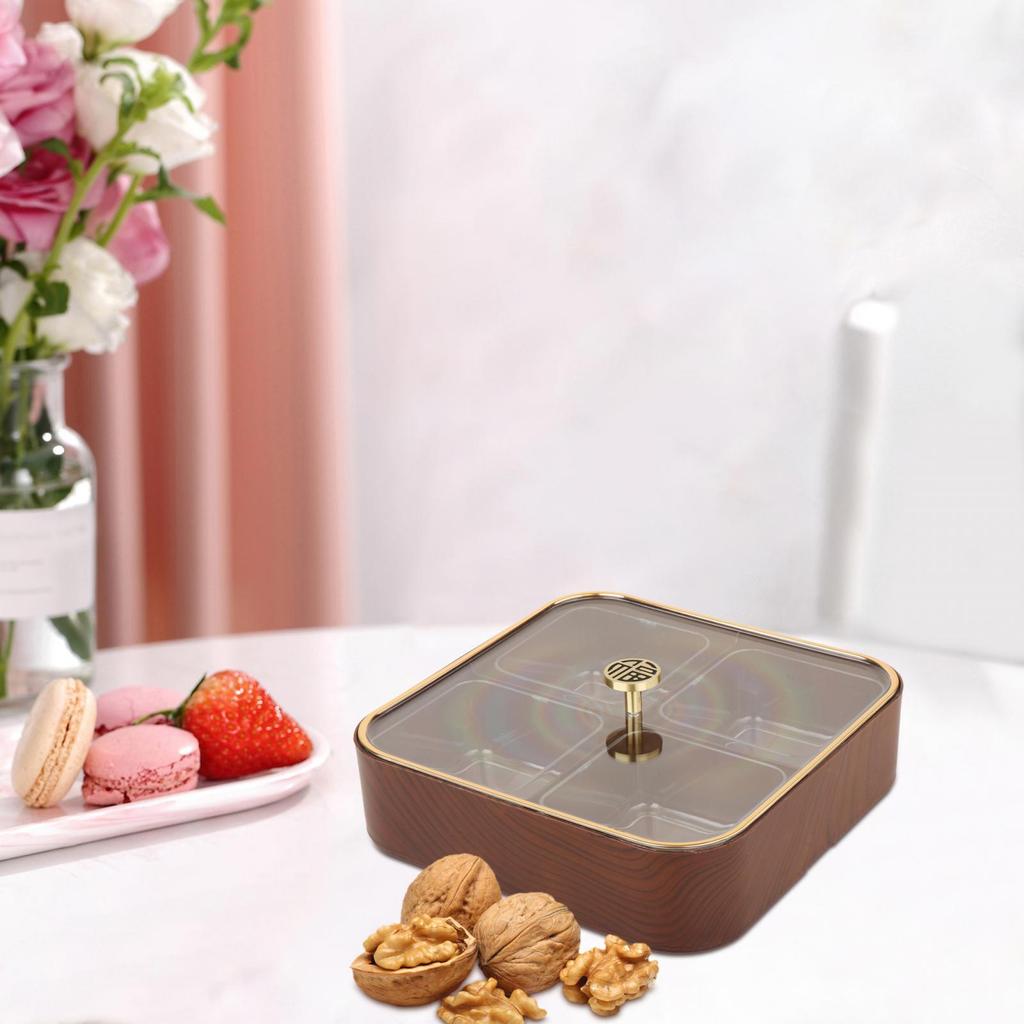 Dried Fruit Tray with Lid Dry Fruit Platter Tray Snack Serving Plate Dishes Food Storage Container Box for Nuts Dinner Table