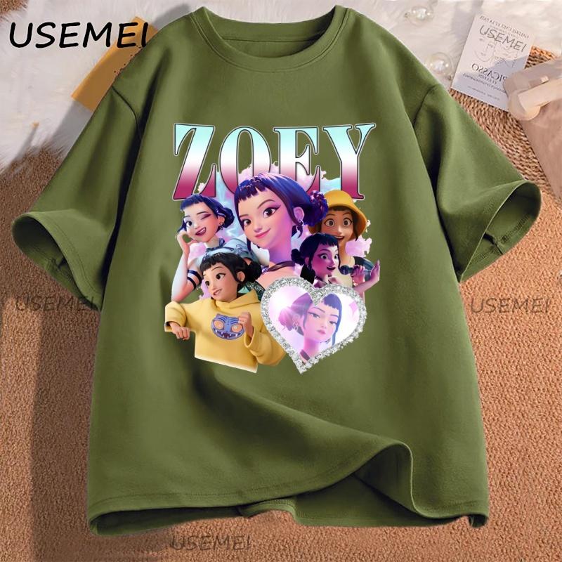 

Zoey Huntrix Kpop Demon Hunters Tshirt for Men Women Graphic Tees Harajuku Cotton Short Sleeve Male Clothes Trendy Clothing 4XL