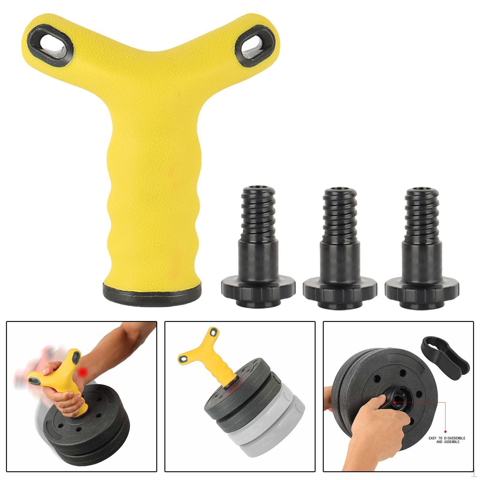 

Рукоятка для гантели, Превращает ваши гантели в гири для весовых дисков, Утяжеленная, Силовая жёлтый