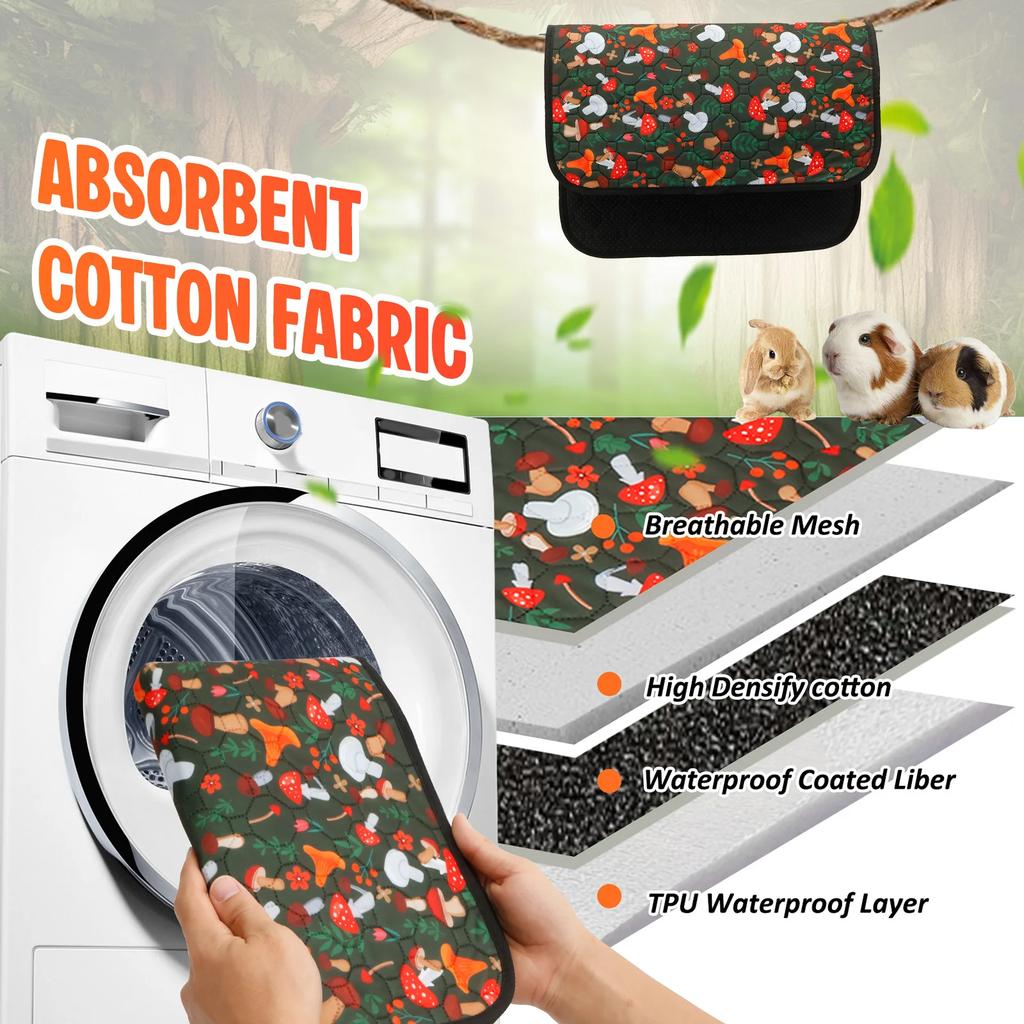 2Pcs Guinea Pig hamster Cage Liner Pee Pad Washable Waterproof Chastity Cage Urinary Pad Pets Small Animals bed cover Diaper Pad