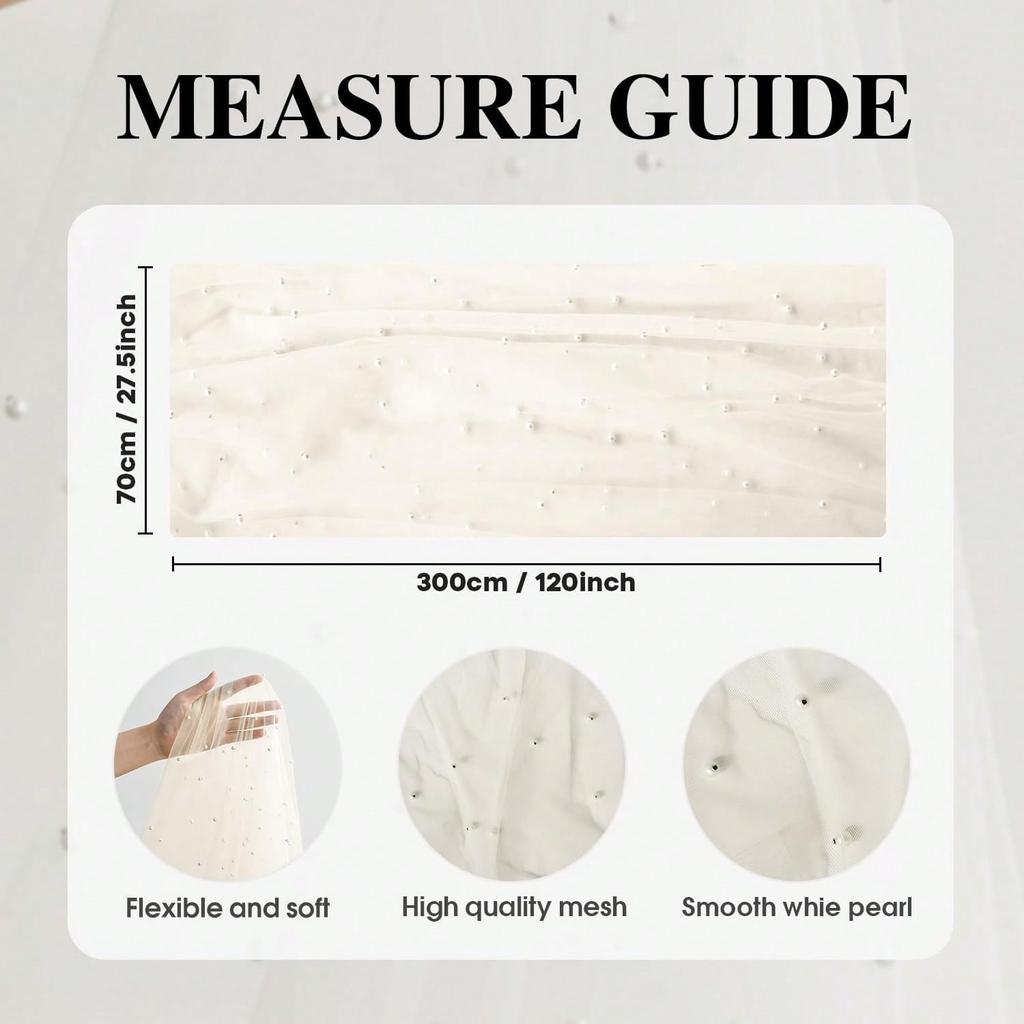 Luxurious Pearl Tulle Table Runner, 120 Inches Seasonal Tulle Table Decoration Suitable For Holidays Weddings  Birthdays  Family Gatherings.