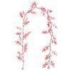 6.5FT Artificial Pink Berry Garland Hanging Vines For Christmas Party Decoration