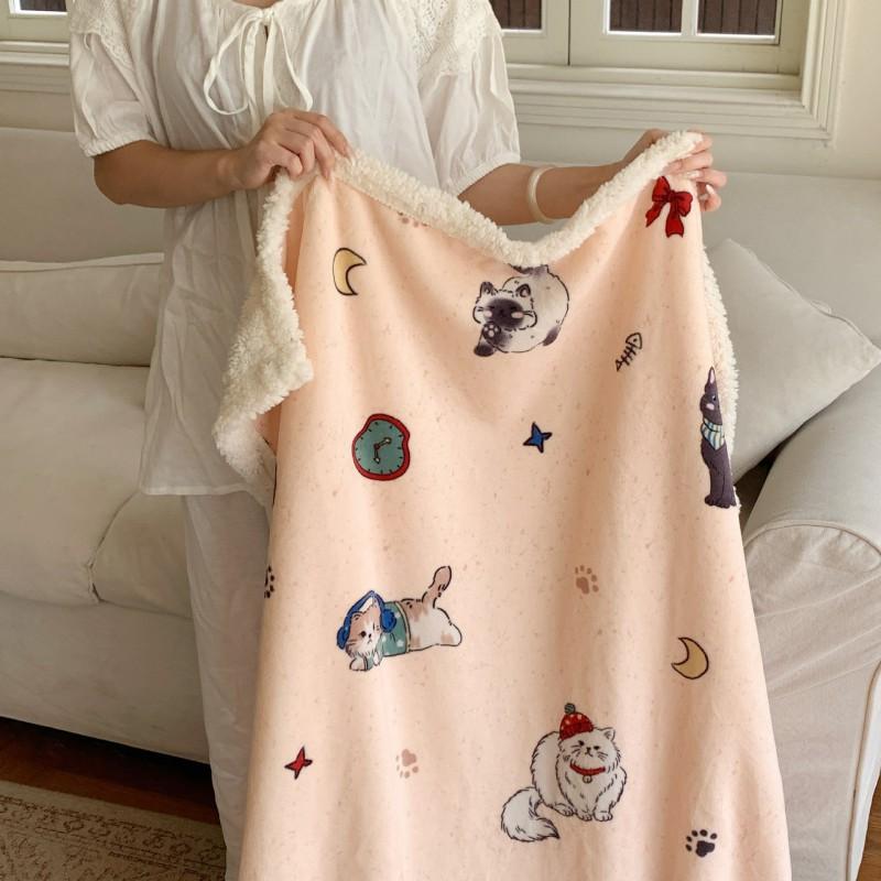 Winter Thick Milk Fleece Blanket Office Nap Sofa Bed Kids Students