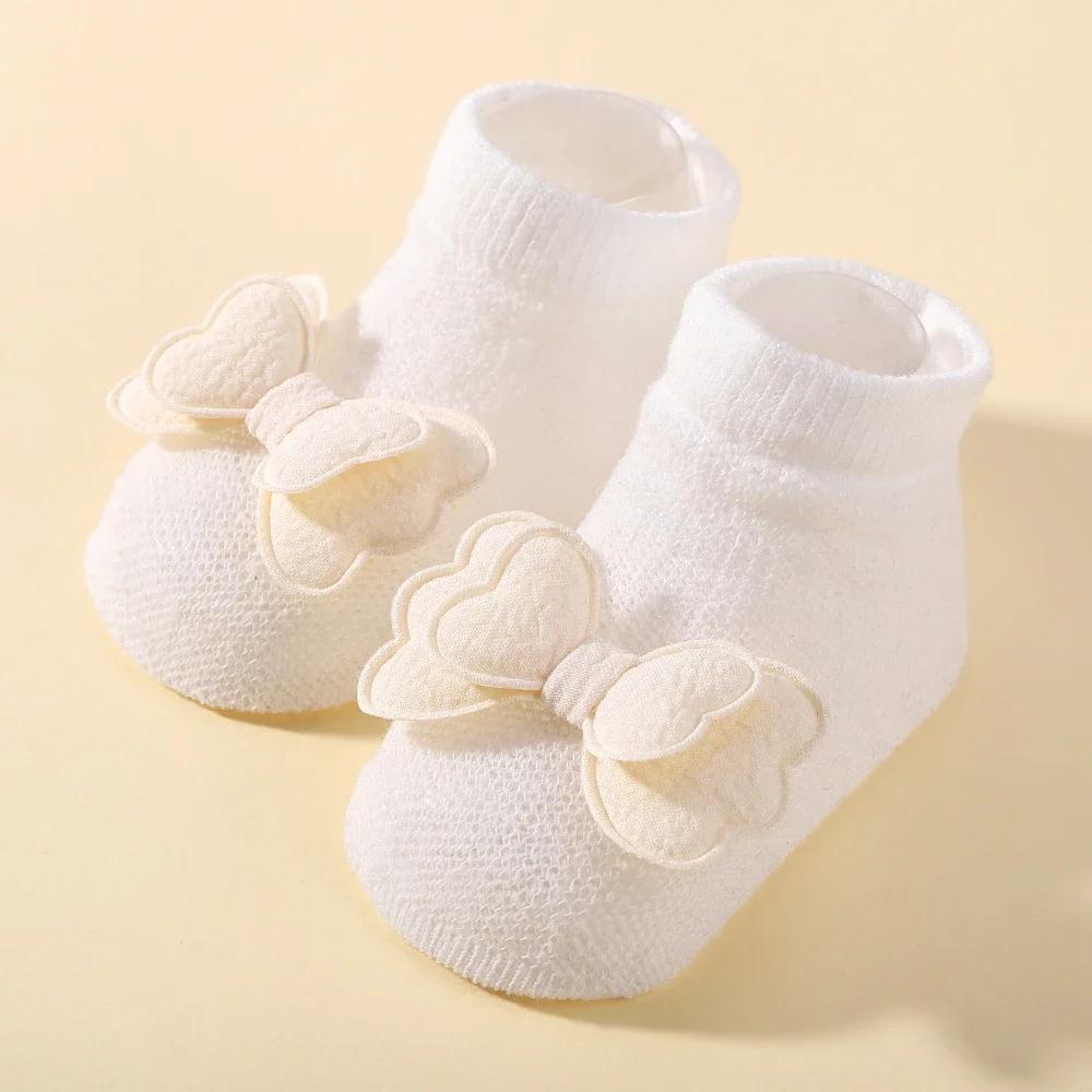 0-1Y Babe Soft Socks Headband Sets Solid Cotton Girls Breathable Socks Cute Bows for Infant Little Girl Clothing Accessories