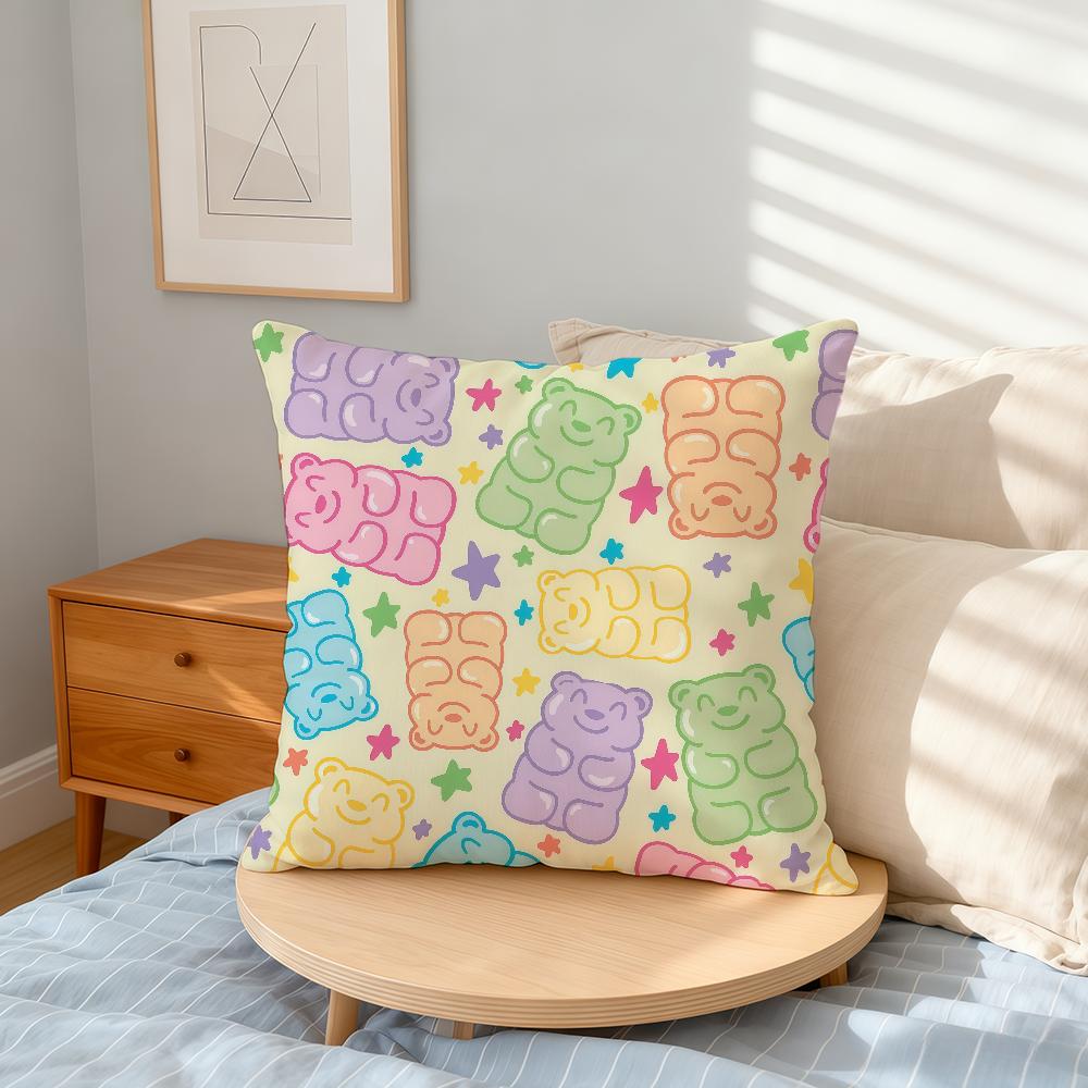 Cute Gummy Bears Fashion cushion cover Home Office Convenient Nordic Simplicity Hit With Zipper Cushion Cover
