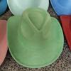 New Blue Suede Hat 7.5Cm Western Cowboy Women'S Fedora Hat Men'S Church Jazz Hat Fashion Travel Party Hat Denim Hat