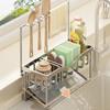 304 Stainless Steel Kitchen Sink Organizer for Soap, Sponge, and Rag.