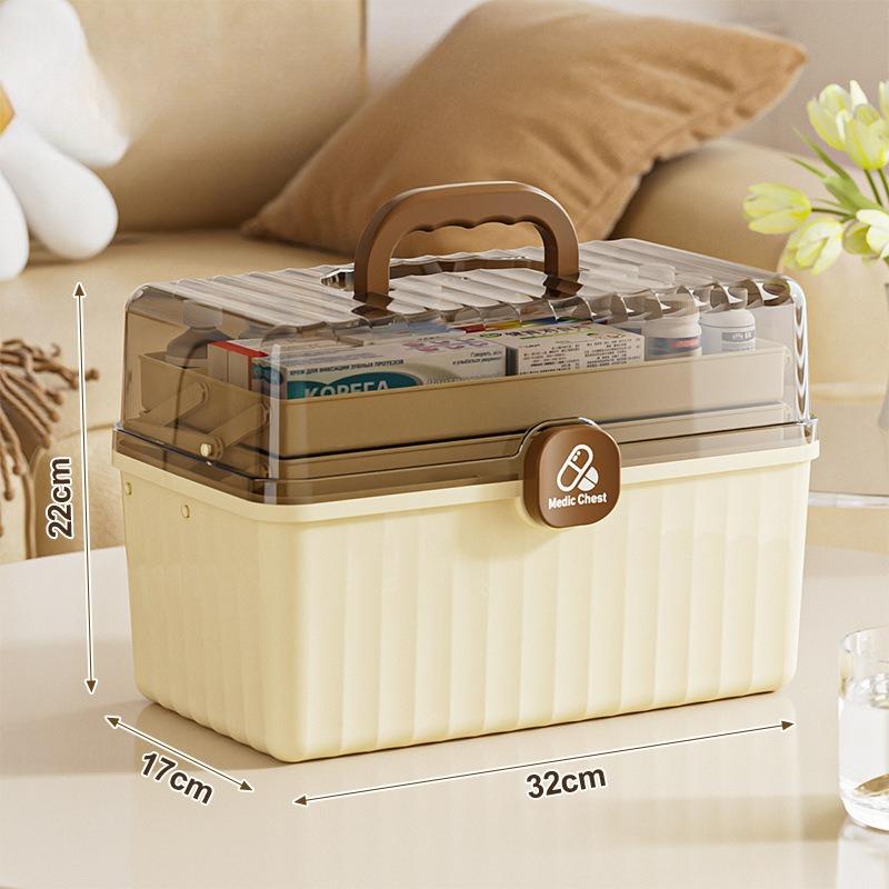 3 Layers Large Capacity Family Medicine Organizer Storage Box Portable First Aid Kit Medicine Container Emergency Pharmacy Box