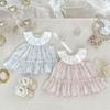 Baby Girls' Sweet Doll Collar Sleeveless Floral Princess Dress