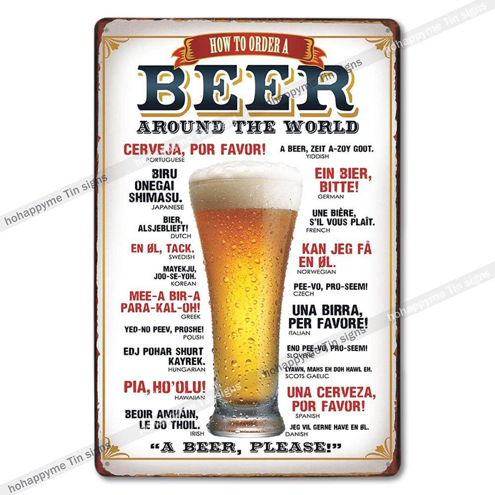 Retro Collectible Beer Tin Sign Metal Plaque Man Cave Garage Shed Decoration - 8x12in 20x30cm