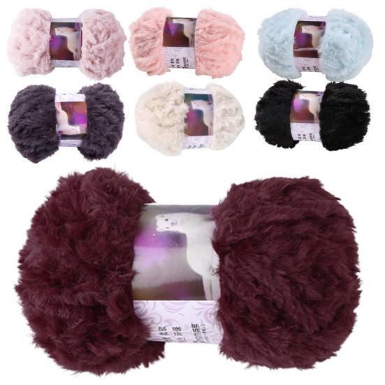 1 Roll 50g Fluffy Skin-frendly Crochet Thread Polyester Clear Texture Knitting Cotton Yarn Clothing Accessories