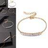 Luxurious Gold Plated Chain Bracelet With Sparkling Rhinestones For Women