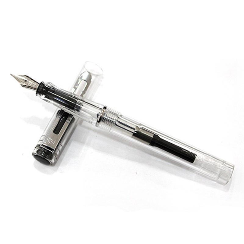 Transparent White Business Office Medium Nib Fountain Pen Student Stationery Pen New Office Supplies Pens for Writing Stylos