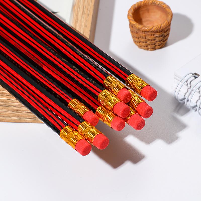 HB Hexagonal Sketching Pencils with Erasers - Ideal for Children's Learning and Art Projects
