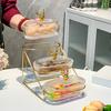 3-laags gedroogd fruit display dienblad met noten standaard Stijlvol elanden deksel Stevig plastic ijzeren frame Fruitbord Nordic Fashion Snack dienblad voor fruit snoep noten